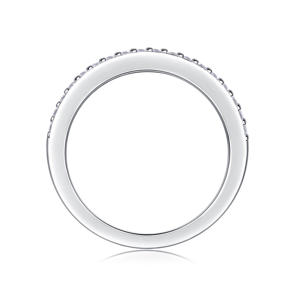 Duplex Moissanite Band Ring in Sterling Silver