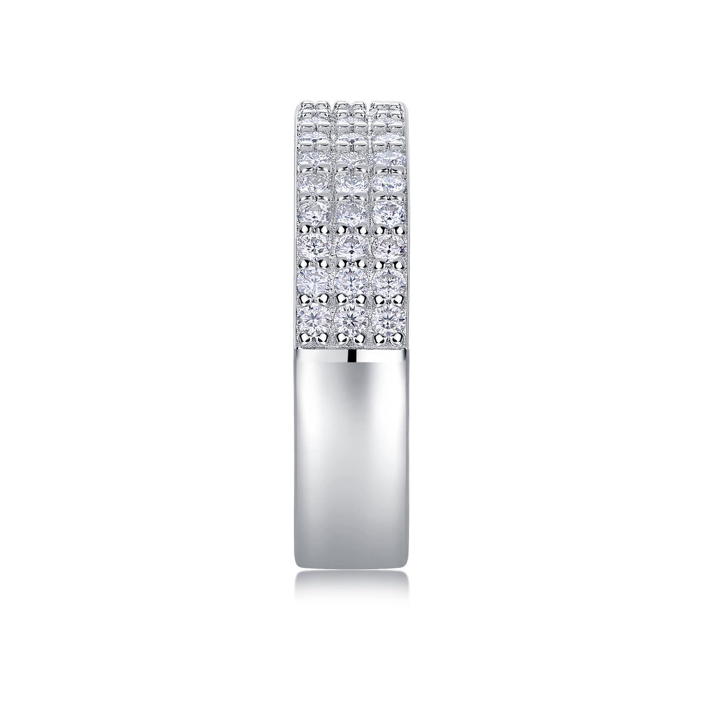 Duplex Moissanite Band Ring in Sterling Silver