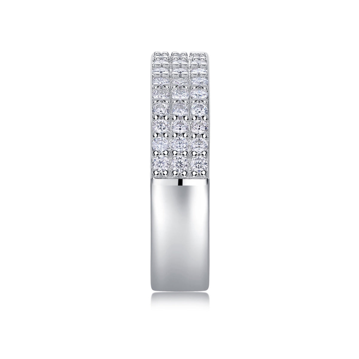 Duplex Moissanite Band Ring in Sterling Silver