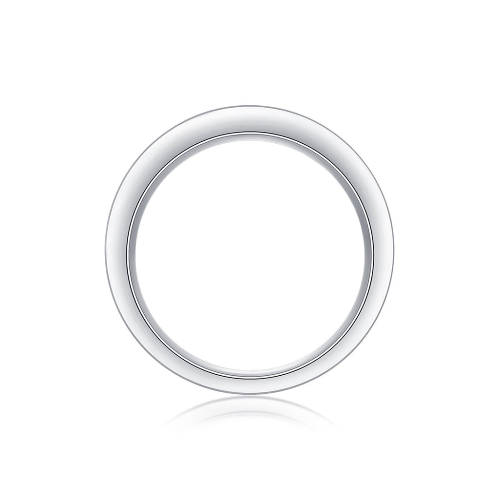 Layered Moissanite Eternity Band Ring in Sterling Silver