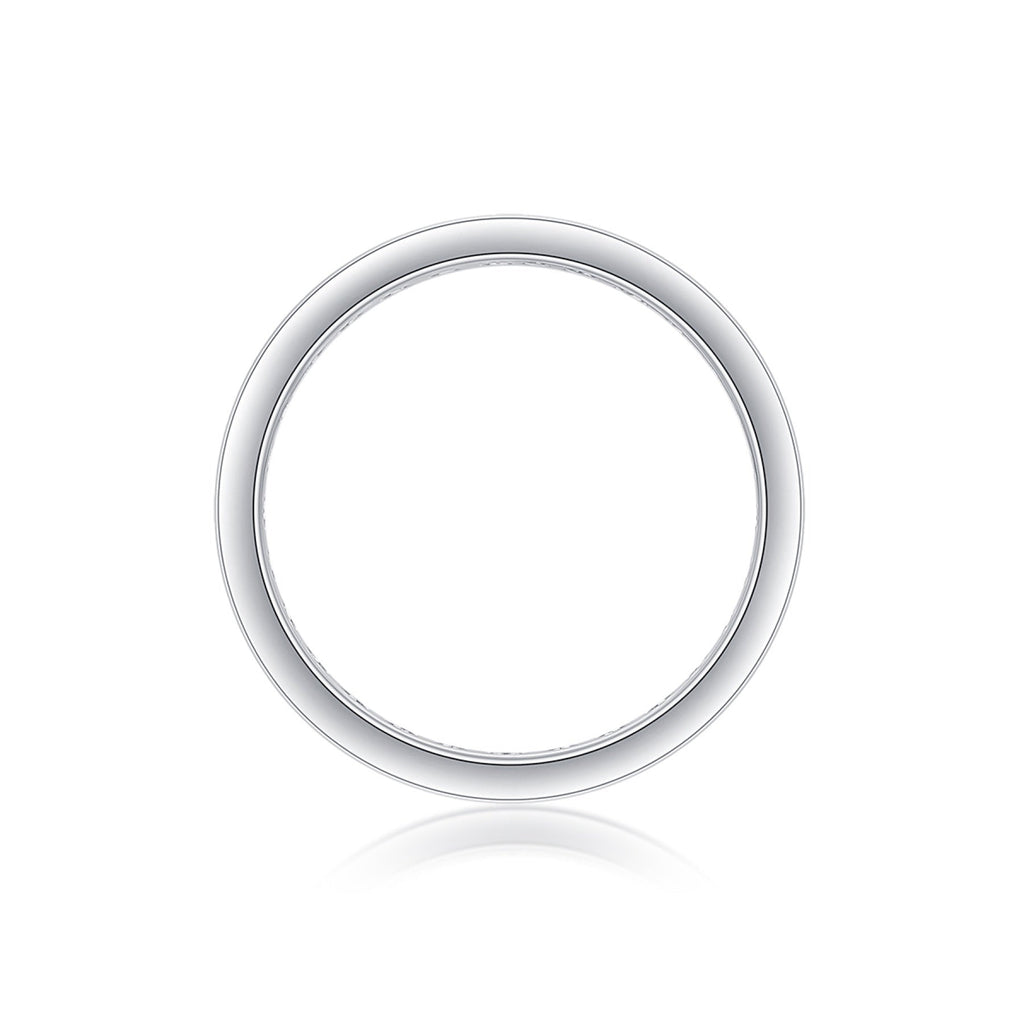 Starshine Moissanite Eternity Band Ring in Sterling Silver