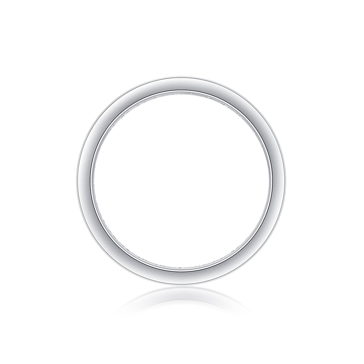 Starshine Moissanite Eternity Band Ring in Sterling Silver