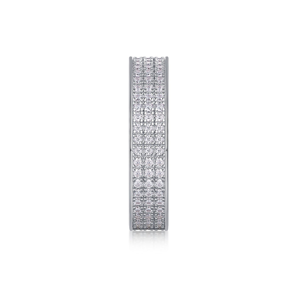 Starshine Moissanite Eternity Band Ring in Sterling Silver