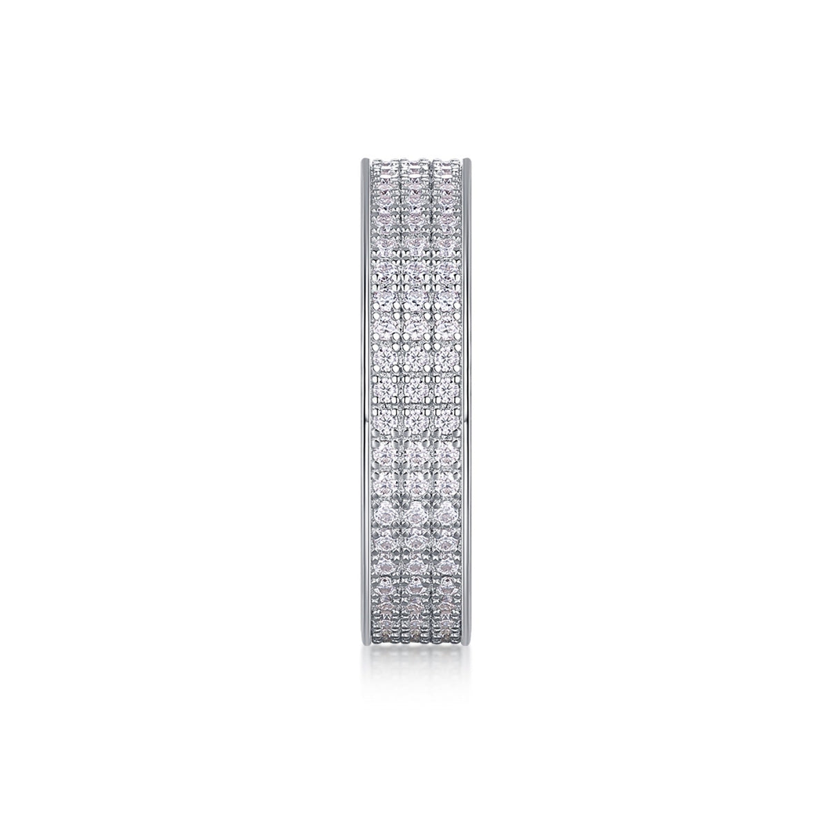 Starshine Moissanite Eternity Band Ring in Sterling Silver