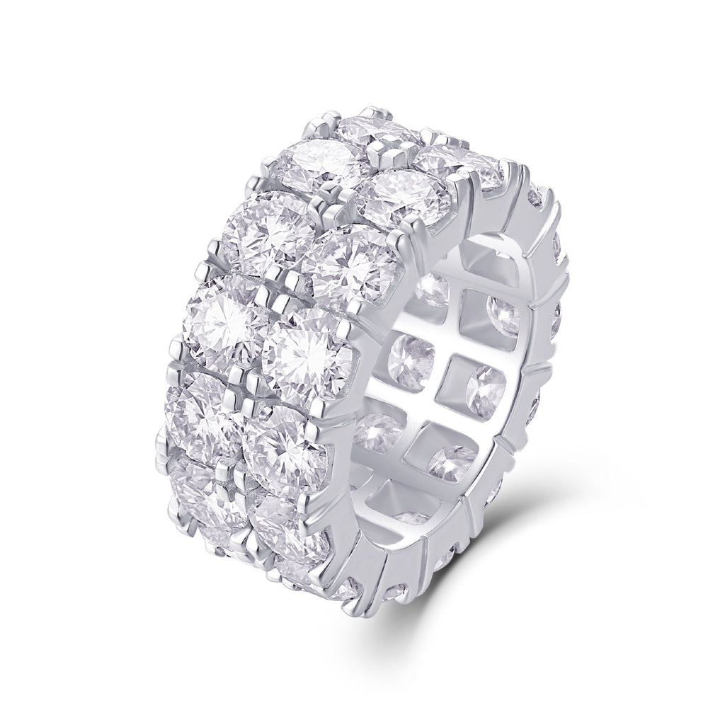 Vogue Moissanite Eternity Band Ring in Sterling Silver