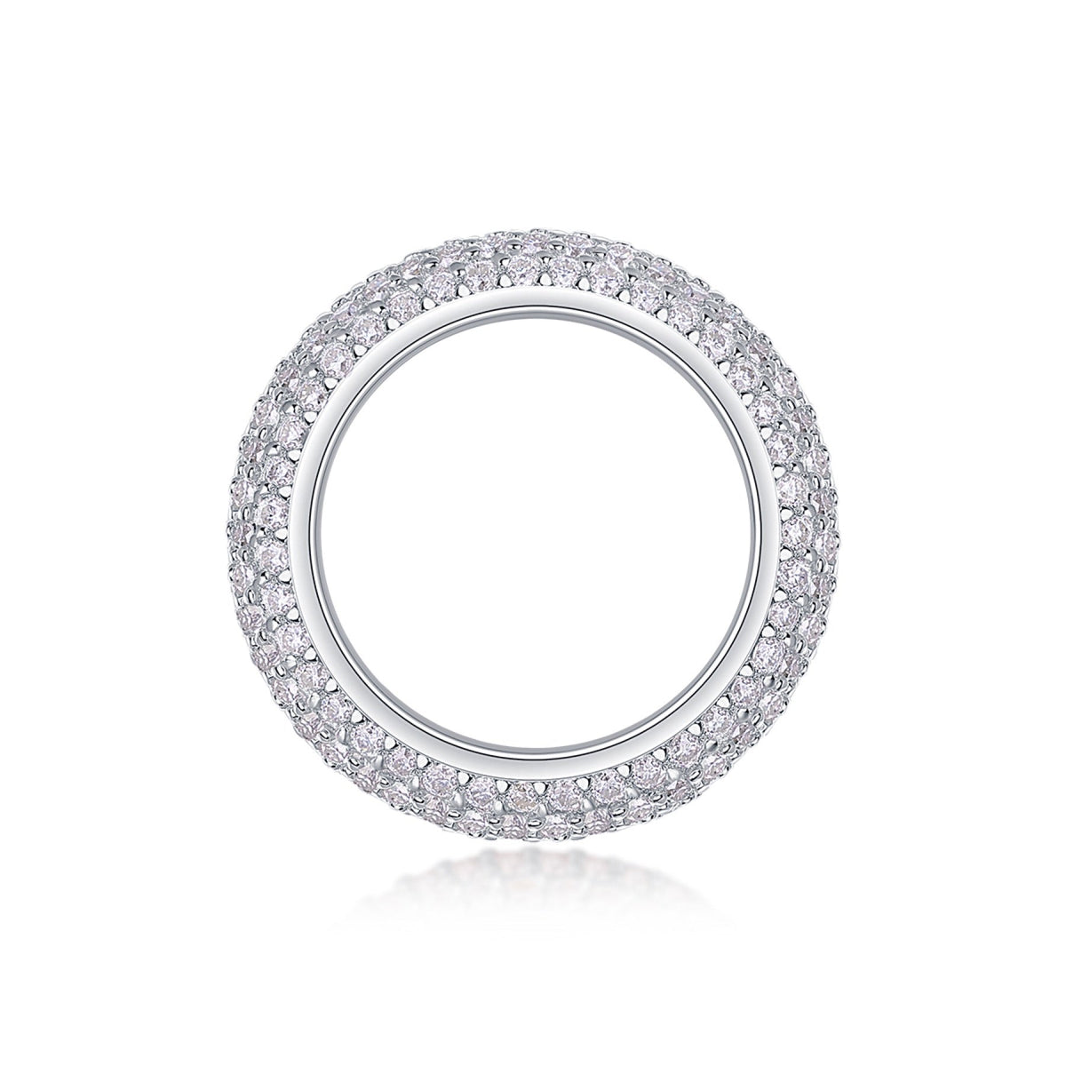 Halo Band Moissanite Eternity Band Ring in Sterling Silver