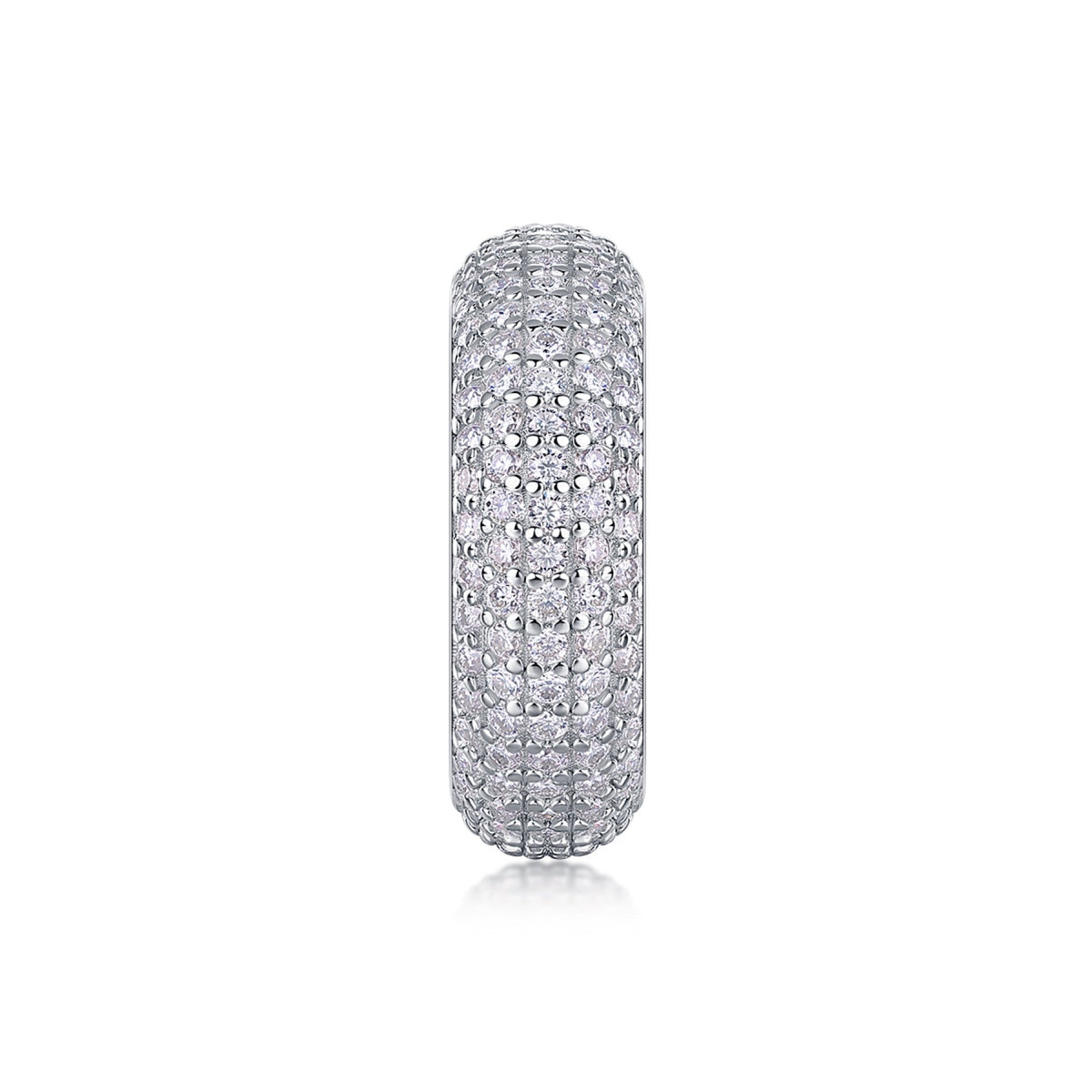 Halo Band Moissanite Eternity Band Ring in Sterling Silver