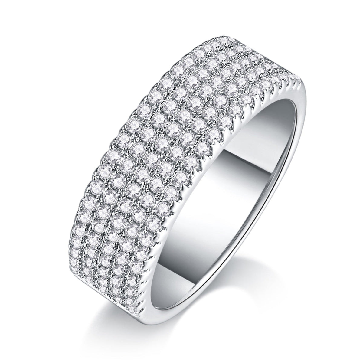 Moonfloat Moissanite Eternity Band Ring in Sterling Silver