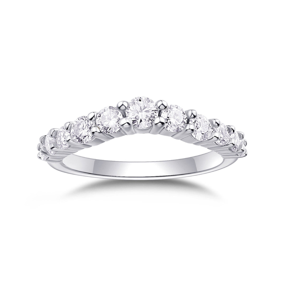 Quintessa Moissanite Five-Stone Ring in Sterling Silver