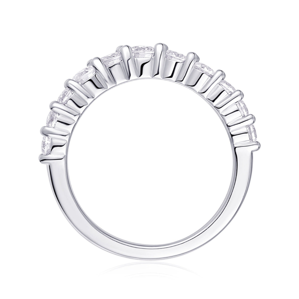 Quintessa Moissanite Five-Stone Ring in Sterling Silver