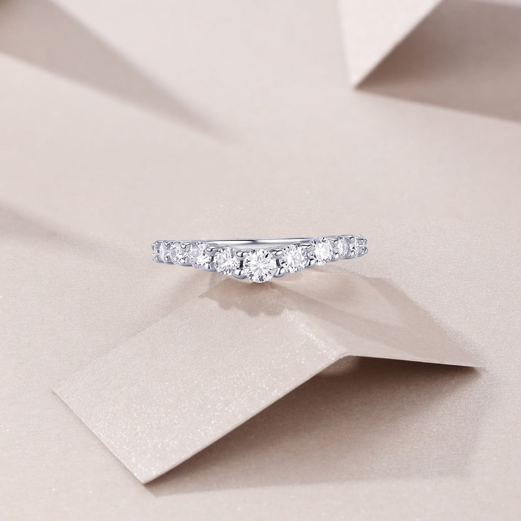 Quintessa Moissanite Five-Stone Ring in Sterling Silver