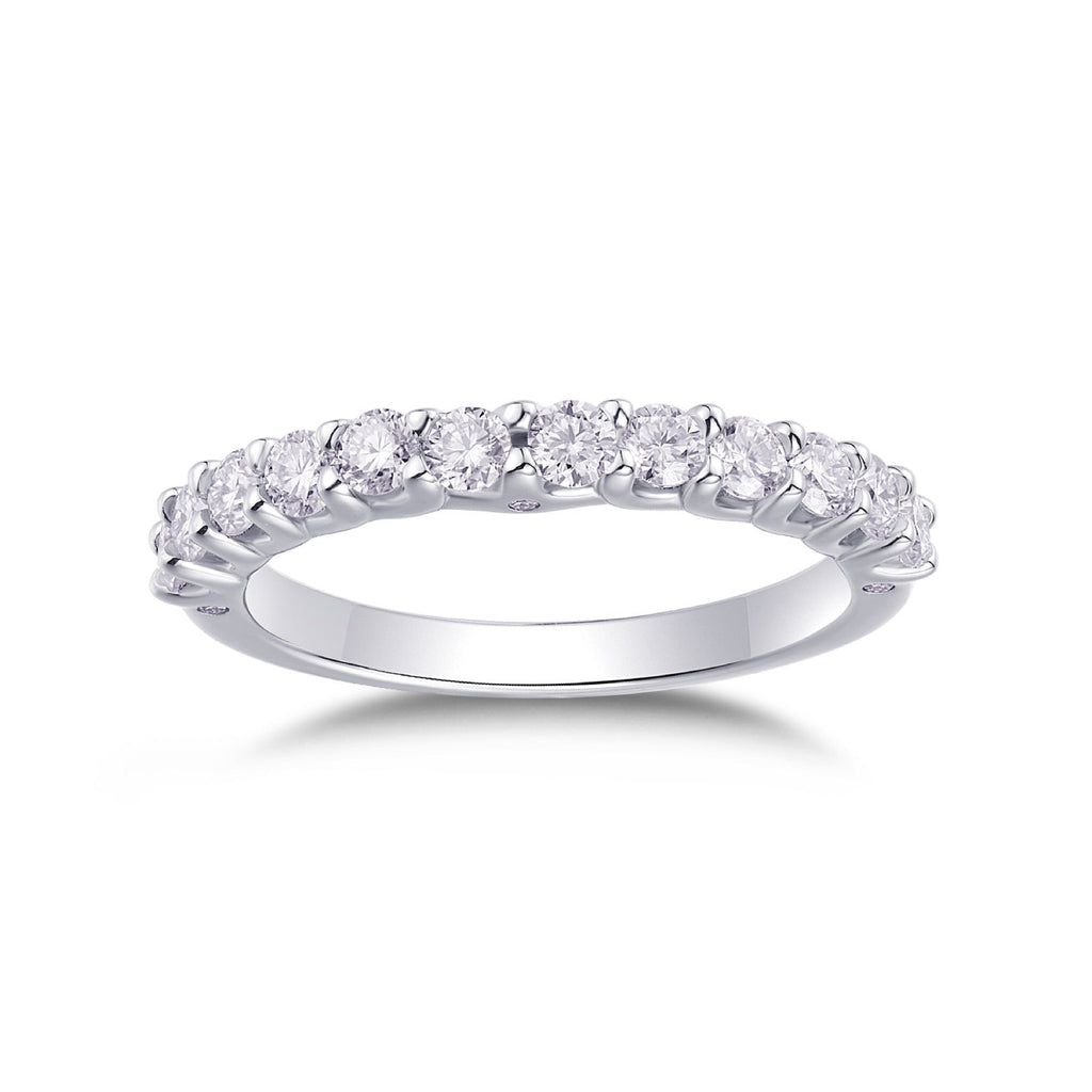 Ray Moissanite Eternity Band Ring in Sterling Silver