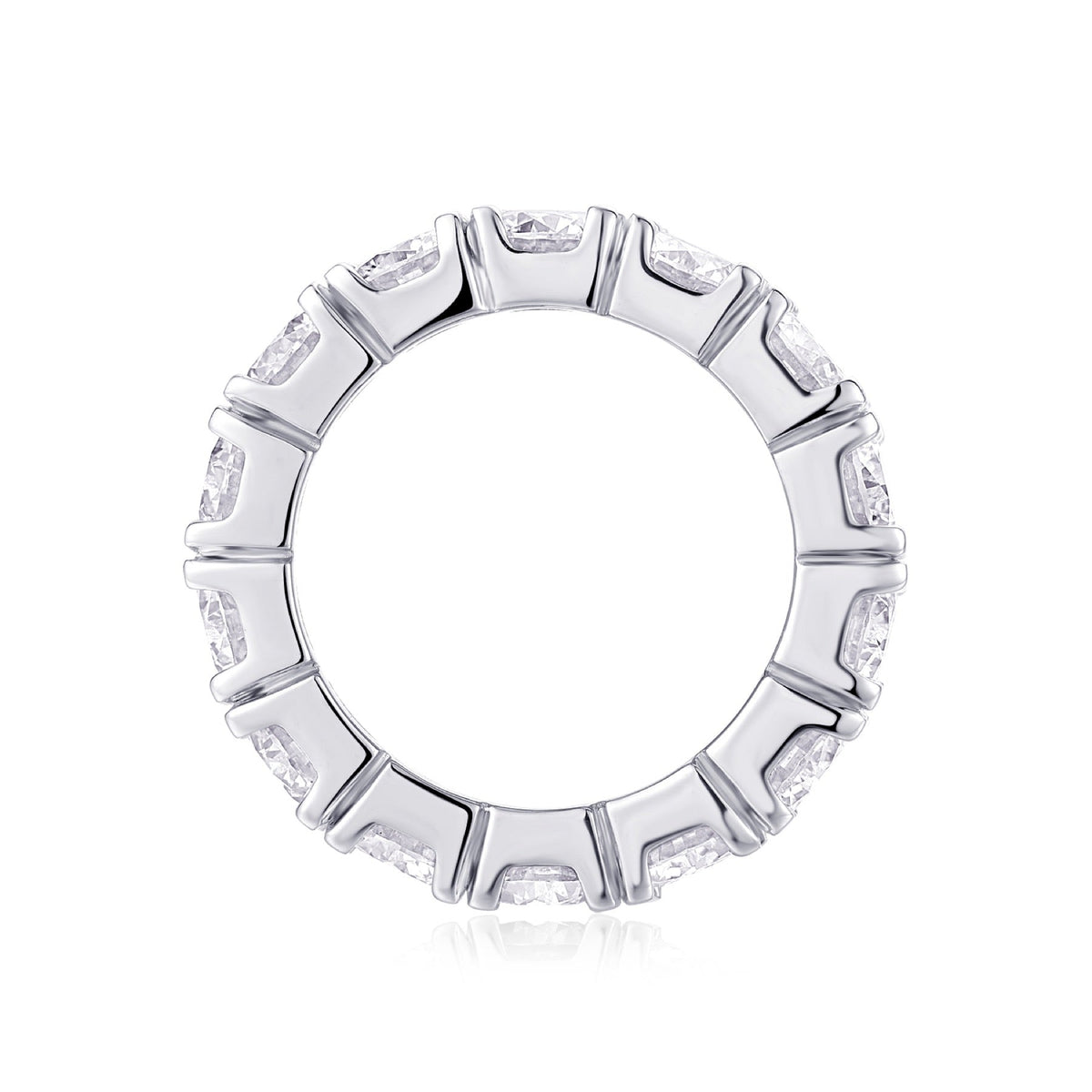 Ray Moissanite Eternity Band Ring in Sterling Silver
