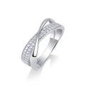 Weave Moissanite Band Ring in Sterling Silver