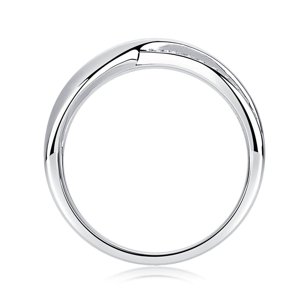 Weave Moissanite Band Ring in Sterling Silver