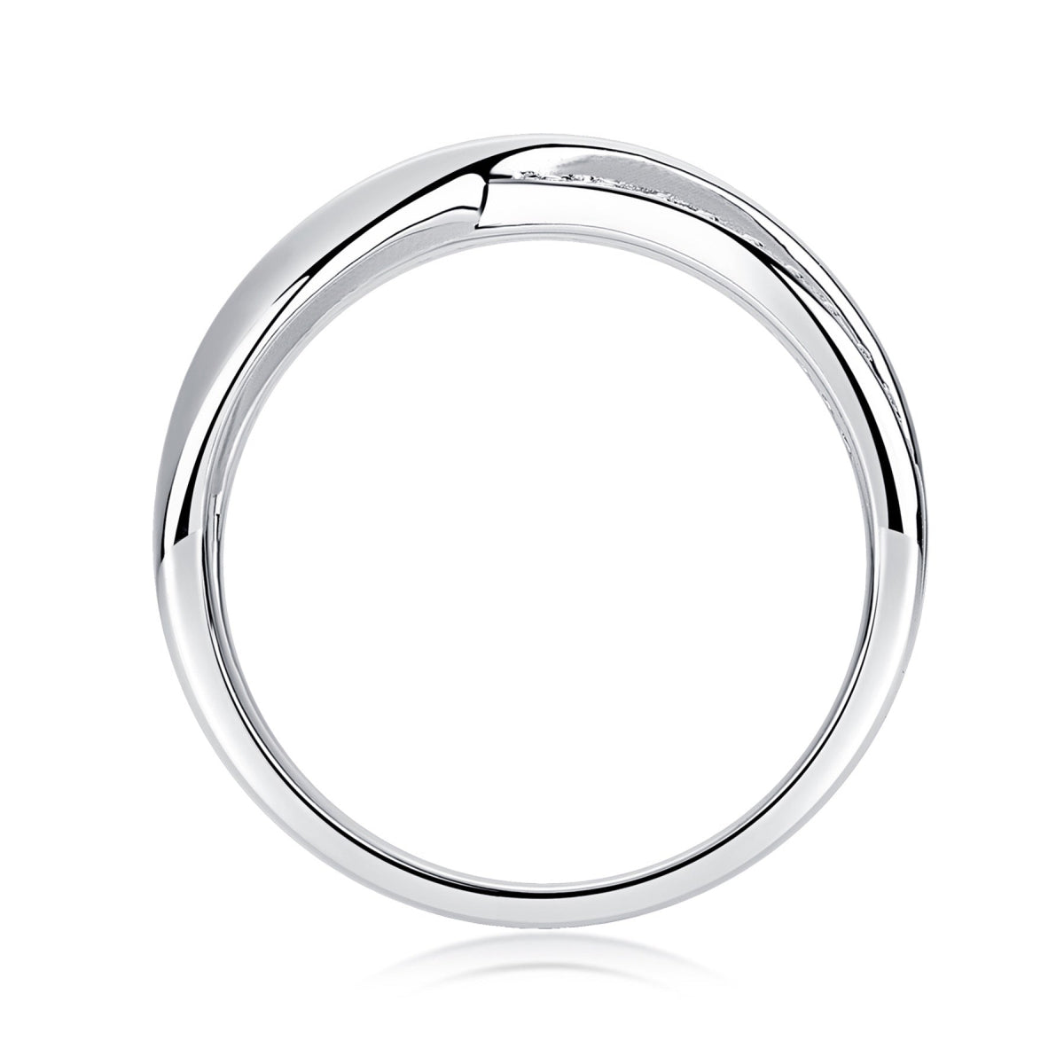 Weave Moissanite Band Ring in Sterling Silver