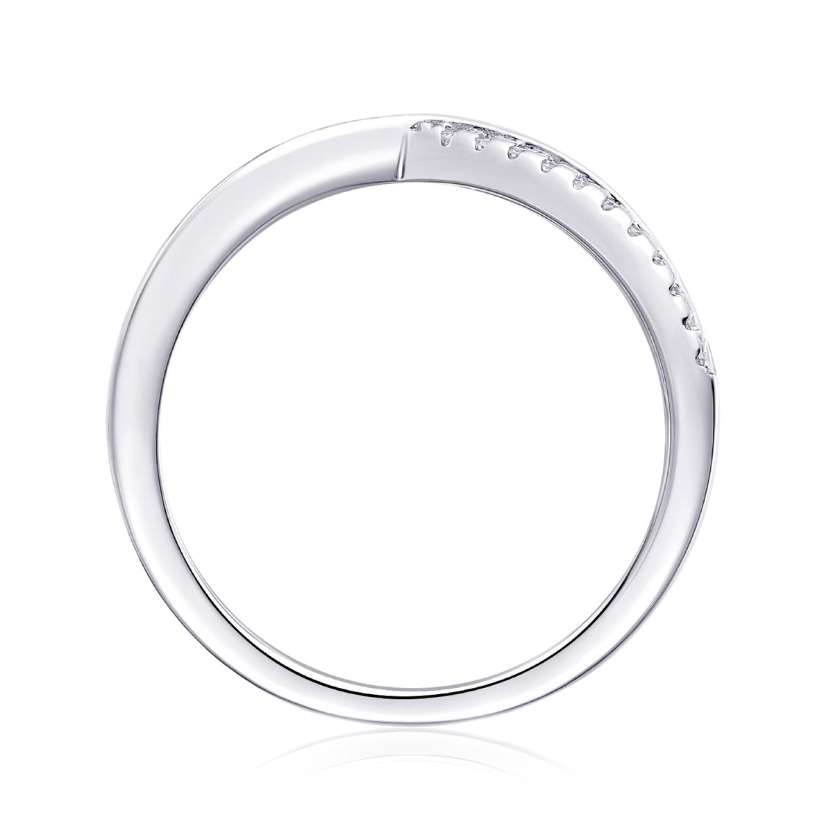 Confluence Moissanite Band Ring in Sterling Silver