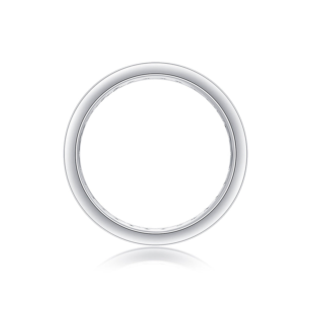 Circuit Moissanite Eternity Band Ring in Sterling Silver