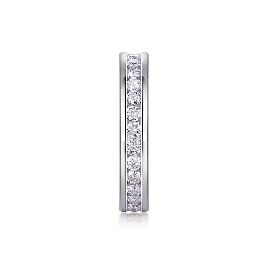 Circuit Moissanite Eternity Band Ring in Sterling Silver