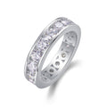 Channel Moissanite Eternity Band Ring in Sterling Silver