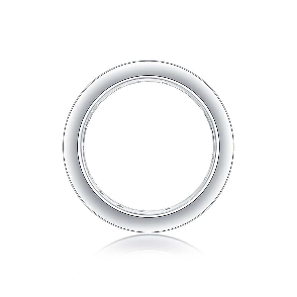 Channel Moissanite Eternity Band Ring in Sterling Silver