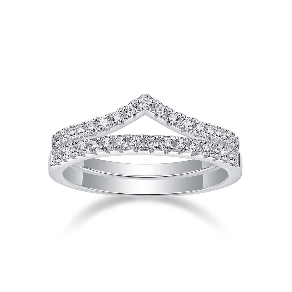 Cradle Moissanite Band Ring in Sterling Silver