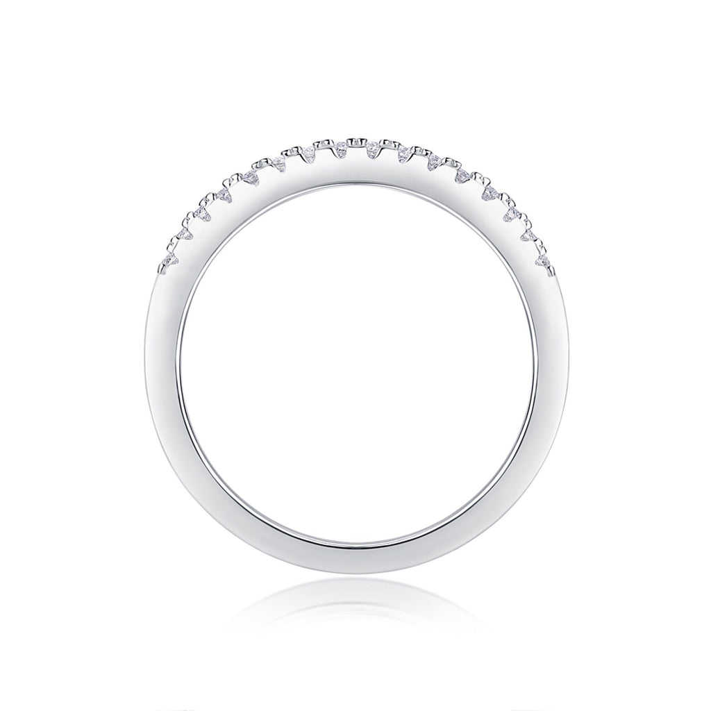 Cradle Moissanite Band Ring in Sterling Silver
