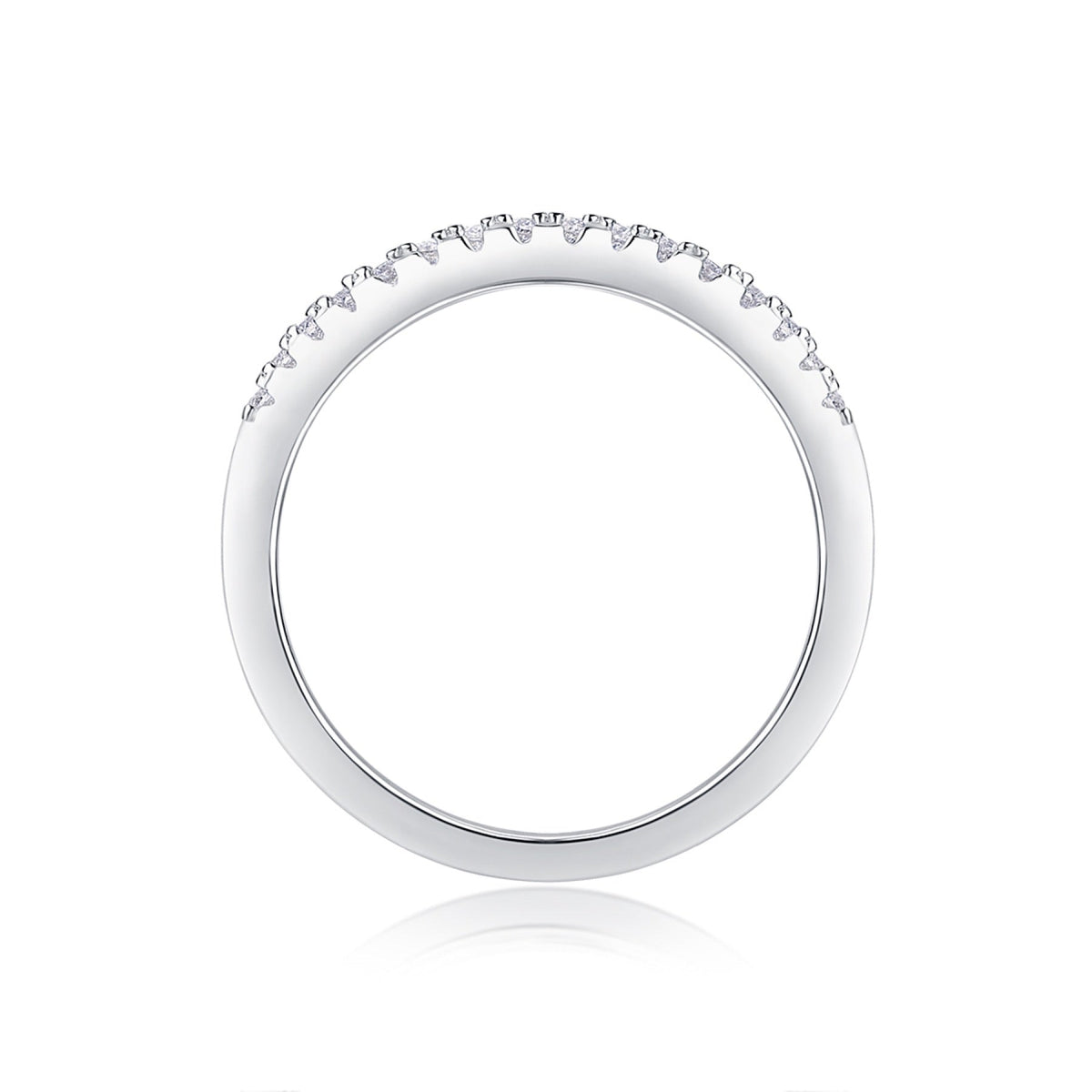 Cradle Moissanite Band Ring in Sterling Silver