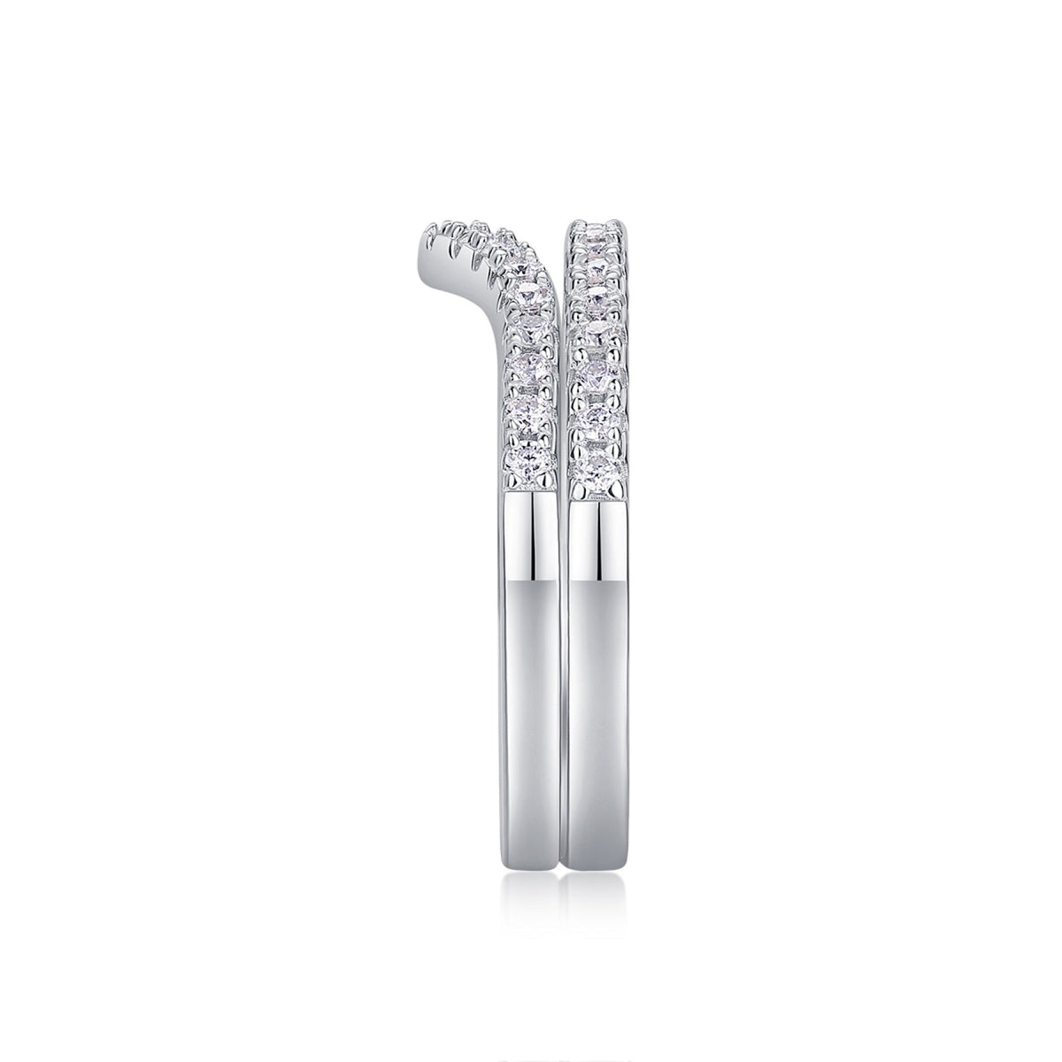 Cradle Moissanite Band Ring in Sterling Silver