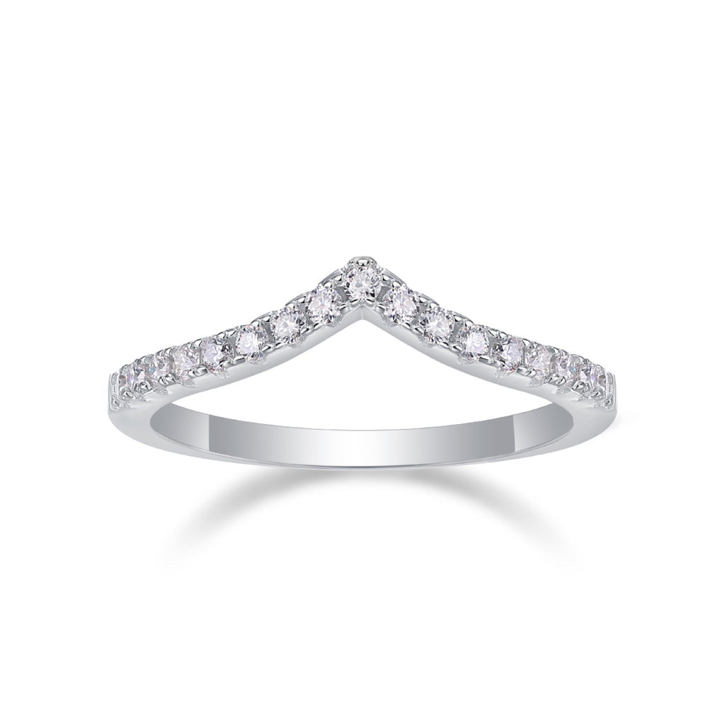 Cradle Moissanite Band Ring in Sterling Silver