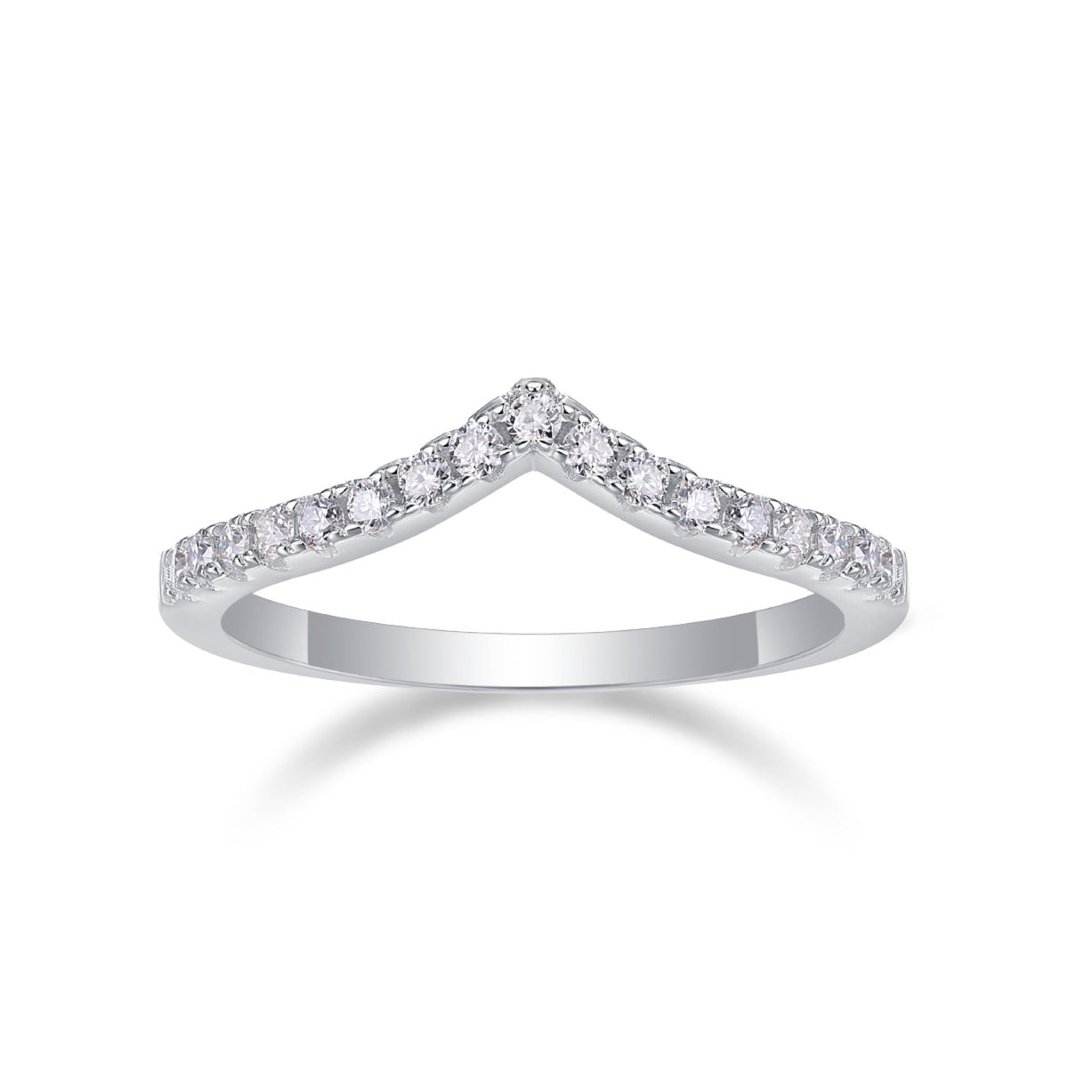 Cradle Moissanite Band Ring in Sterling Silver