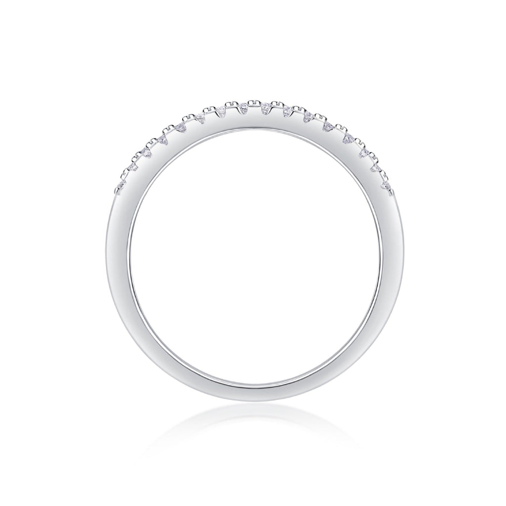 Cradle Moissanite Band Ring in Sterling Silver