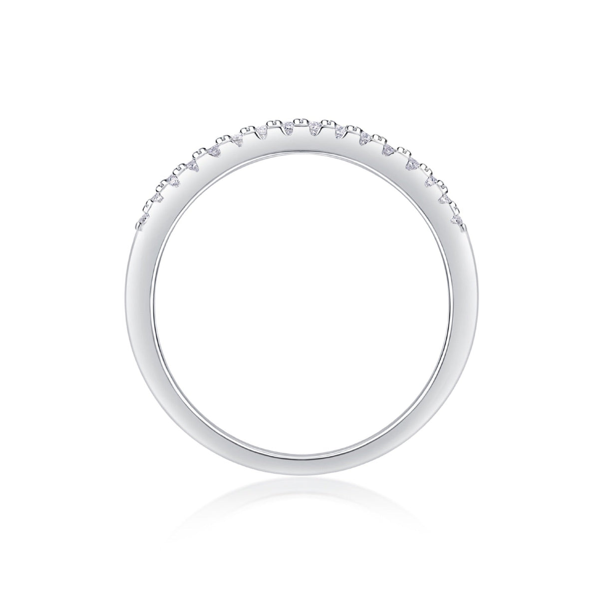 Cradle Moissanite Band Ring in Sterling Silver
