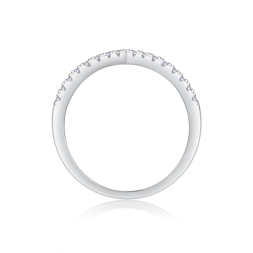 Cradle Moissanite Band Ring in Sterling Silver
