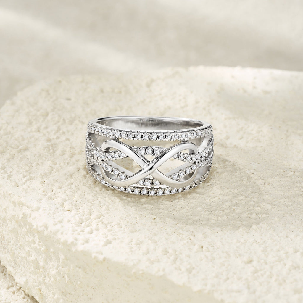 Boundless Moissanite Band Ring in Sterling Silver