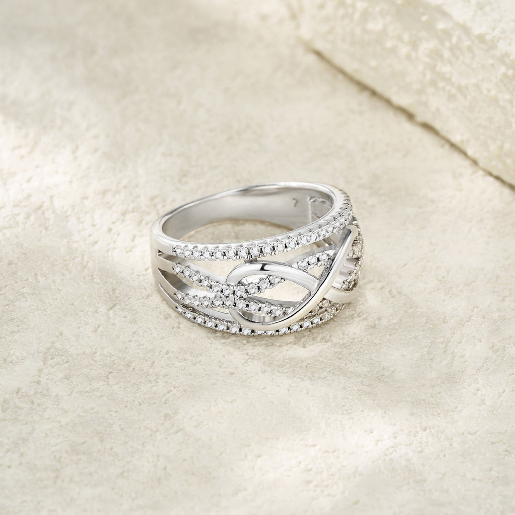 Boundless Moissanite Band Ring in Sterling Silver