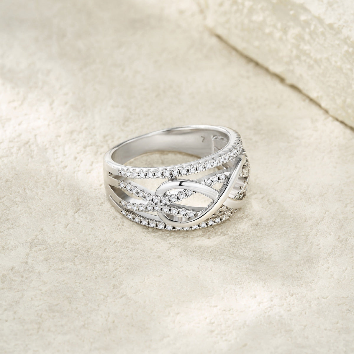 Boundless Moissanite Band Ring in Sterling Silver