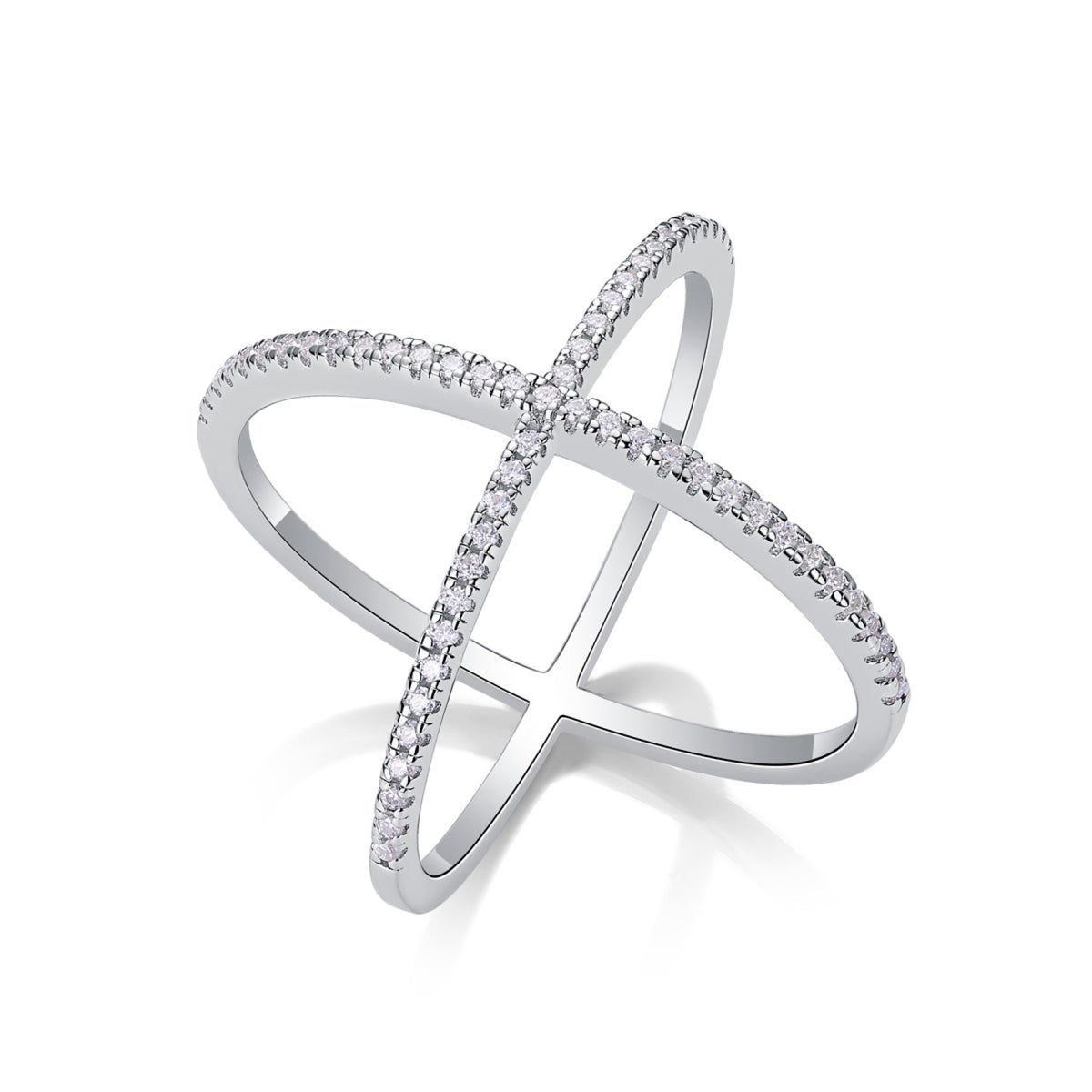 Axis Moissanite Band Ring in Sterling Silver