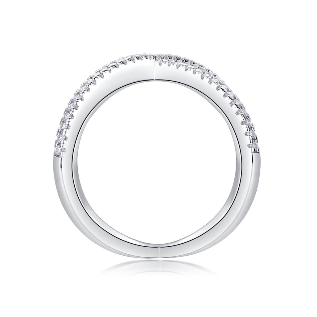 Axis Moissanite Band Ring in Sterling Silver