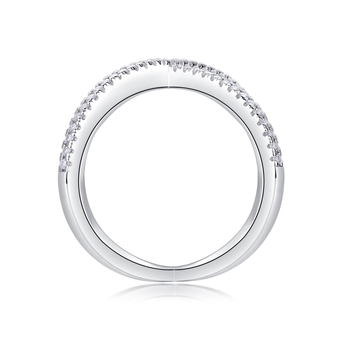 Axis Moissanite Band Ring in Sterling Silver