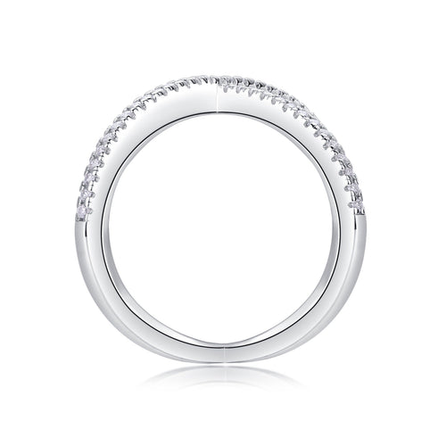 Axis Moissanite Band Ring in Sterling Silver