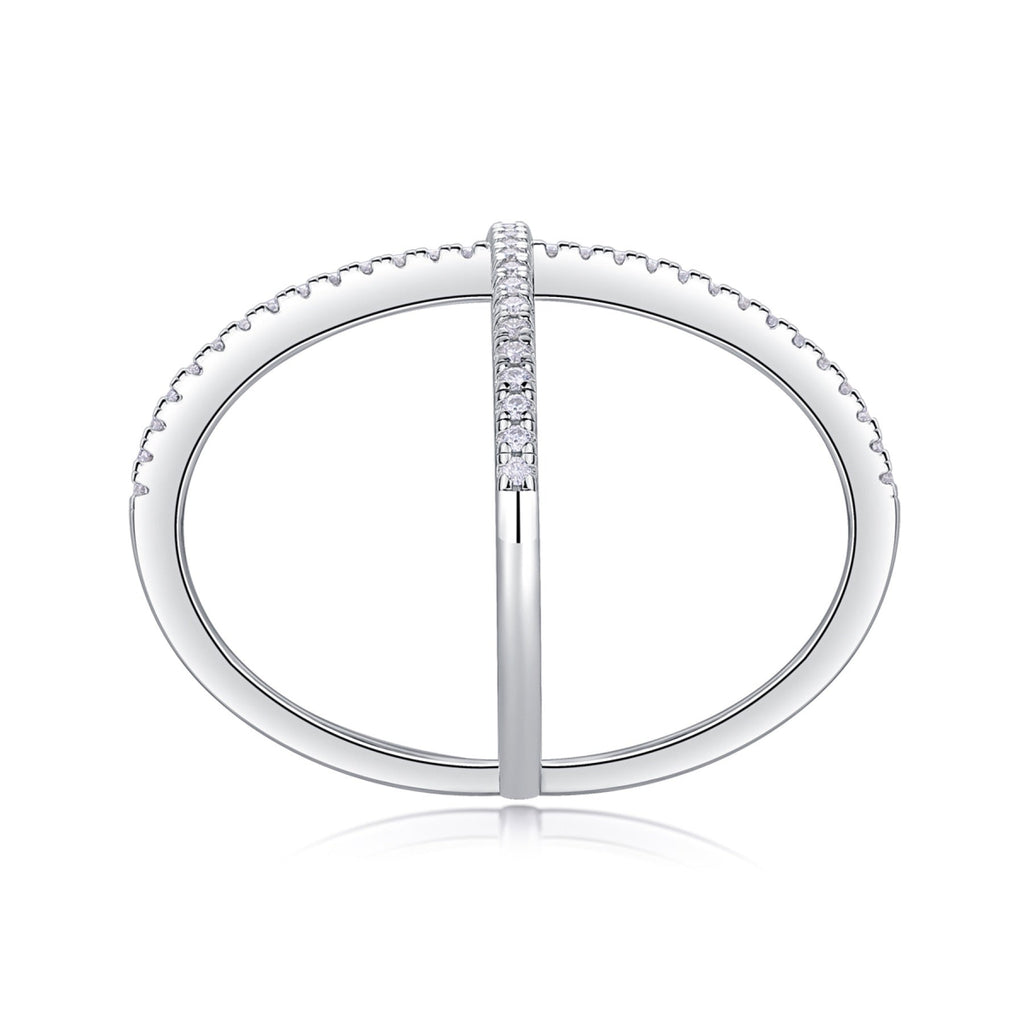 Axis Moissanite Band Ring in Sterling Silver