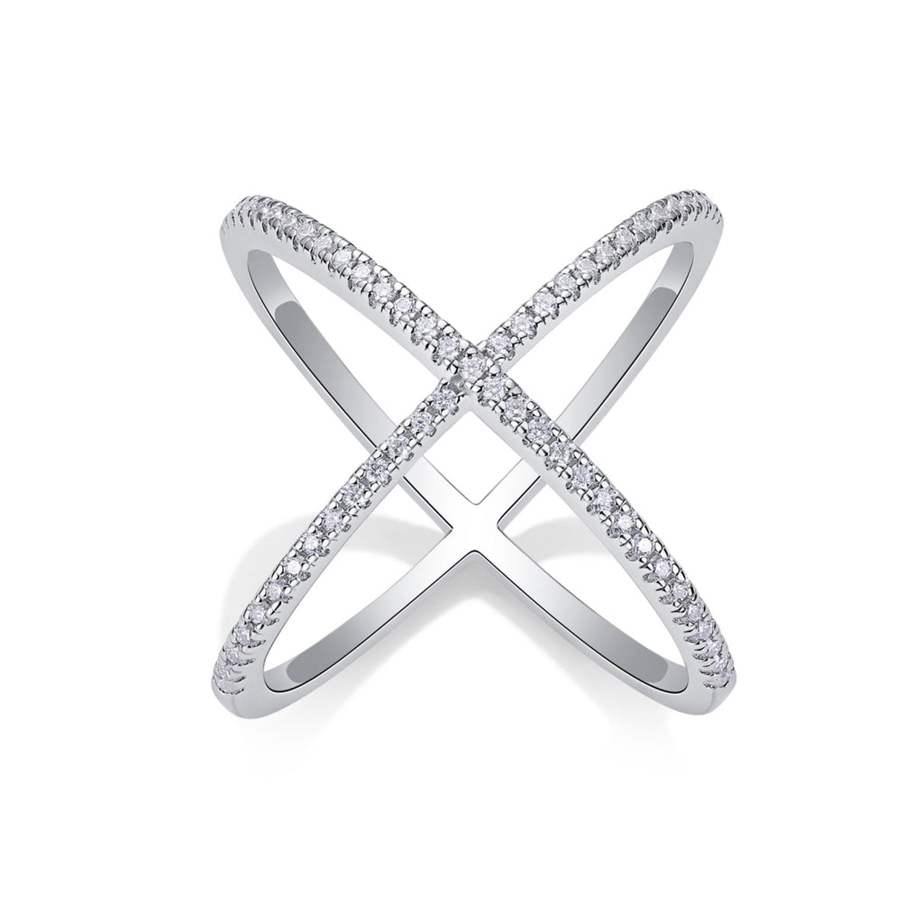 Axis Moissanite Band Ring in Sterling Silver