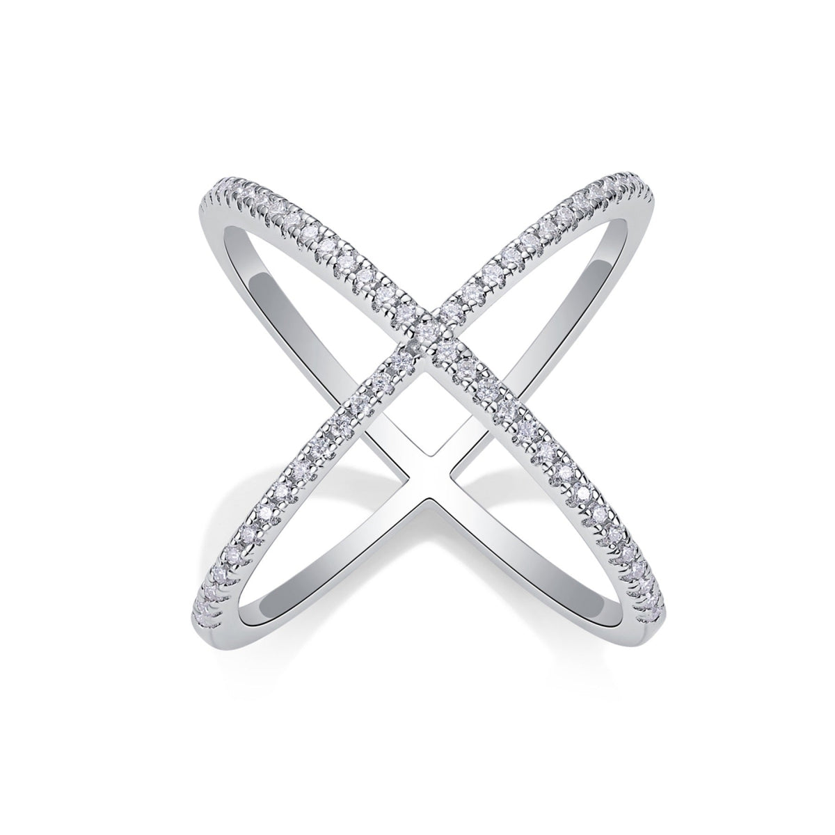 Axis Moissanite Band Ring in Sterling Silver
