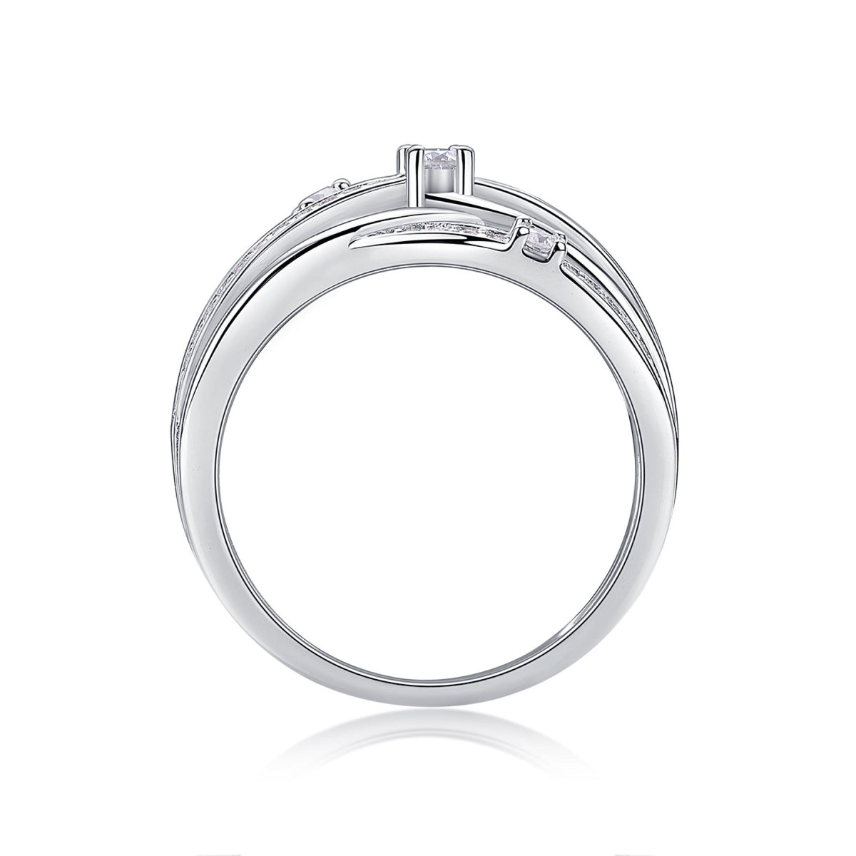 Radiate Moissanite Band Ring in Sterling Silver