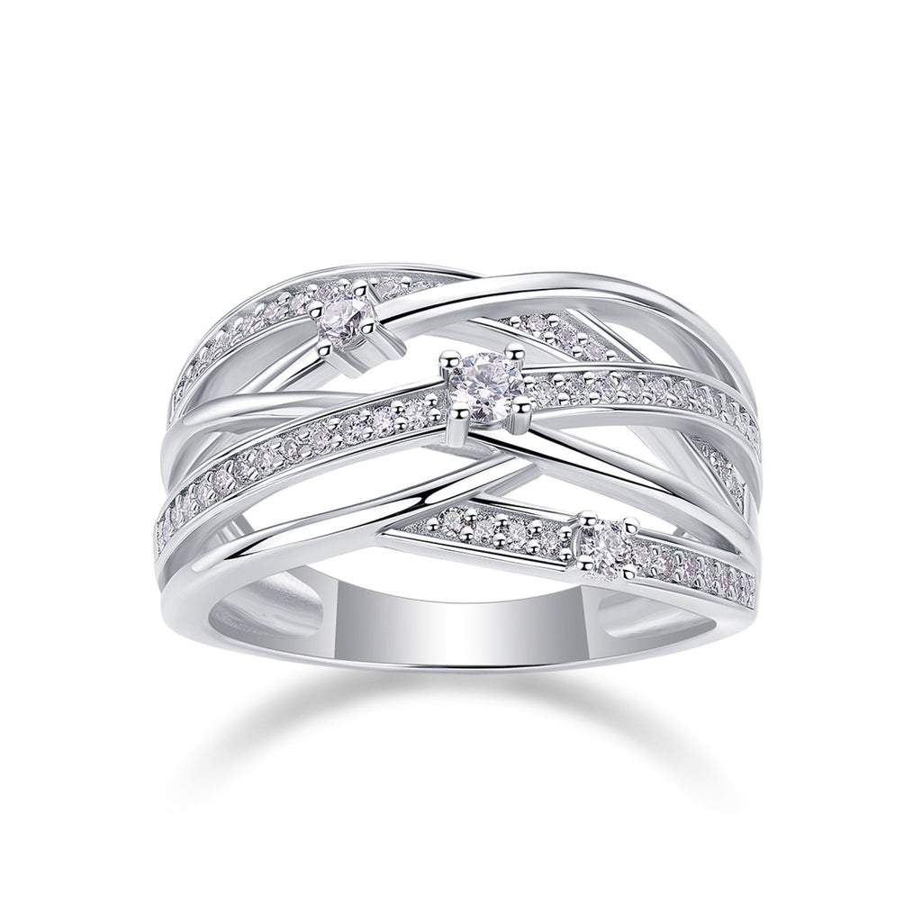 Radiate Moissanite Band Ring in Sterling Silver