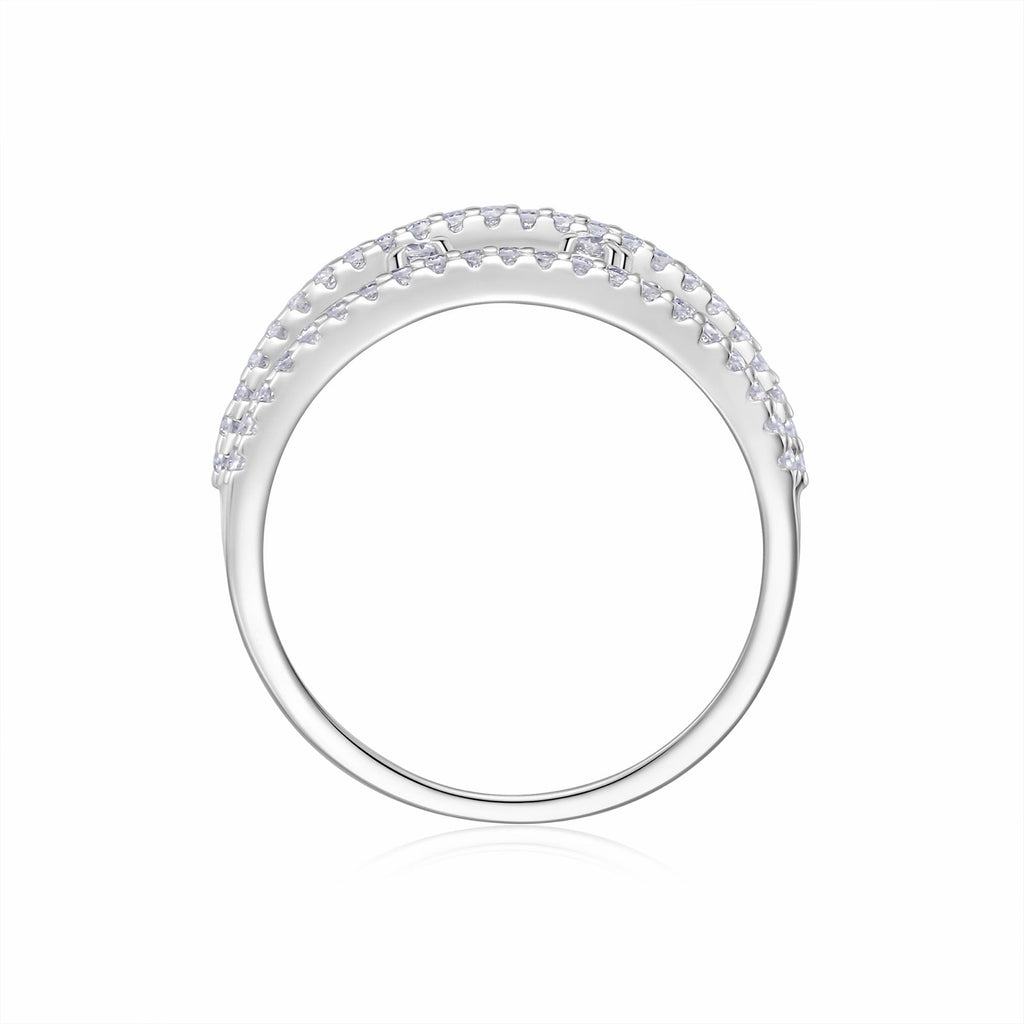 Coil Moissanite Band Ring in Sterling Silver