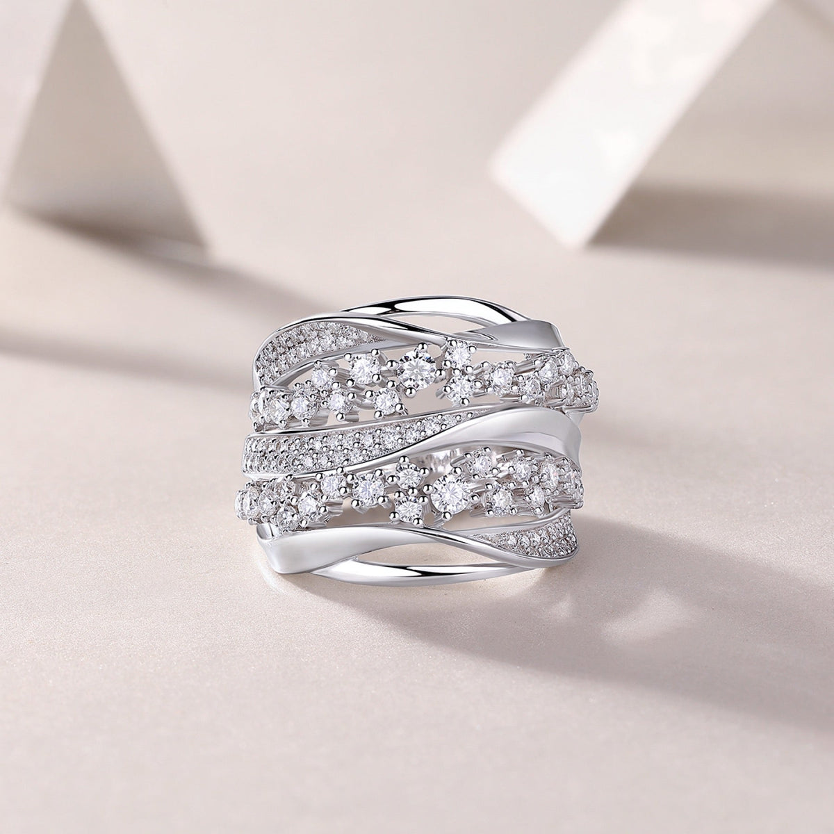 Bloomway Moissanite Band Ring in Sterling Silver