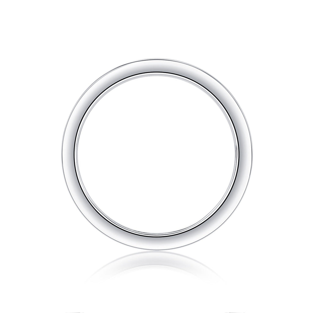 Rhomb Moissanite Eternity Band Ring in Sterling Silver