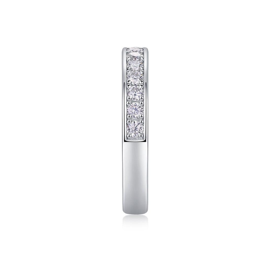 Nightsong Moissanite Eternity Band Ring in Sterling Silver